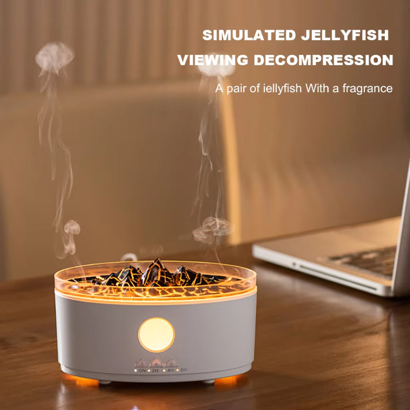 Multicolor Humidifier Aromatherapy Flame Volcano Light TimerFlame Ultrasonic Essential Oil Diffuse For Bedroom Home Yoga Office