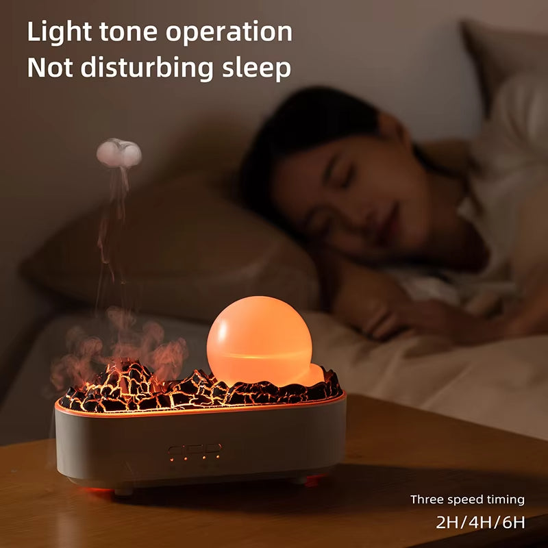 Crystal Ball Humidifier Aromatherapy Light Timer for Bedroom Home Yoga Office Flame Ultrasonic Essential Oil Diffuse