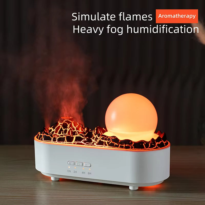 Crystal Ball Humidifier Aromatherapy Light Timer for Bedroom Home Yoga Office Flame Ultrasonic Essential Oil Diffuse