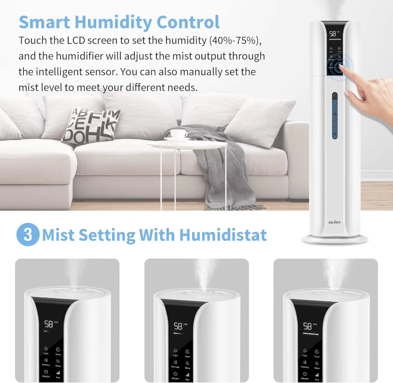 Cool Mist Humidifiers for Bedroom Large Room 9L/2.4 Gal with Essential Oil Remote Control for Home Baby Office Plants Bedroom