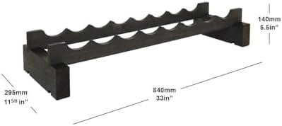 8 Bottle Wide Wine Rack Dark Stain 1