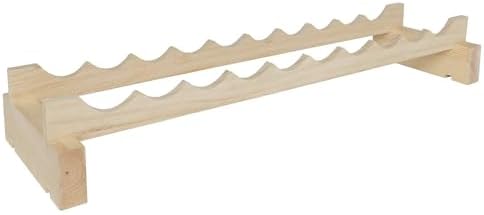 10 Bottle Wide Wine Rack Natural Pine