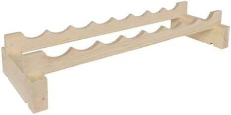 8 Bottle Wide Wine Rack Dark Stain 1