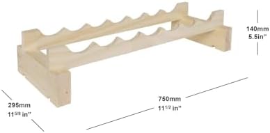 7 Bottle Wide Wine Rack Natural Pine