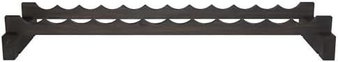 12 Bottle Wide Wine Rack with Dark Stain