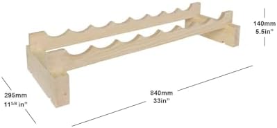 8 Bottle Wide Wine Rack Dark Stain 1