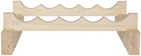5 Bottle Wide Wine Rack Natural Pine