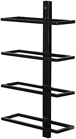 ALDEPO Wall-Mounted Wine Rack 4-Bottle Rustic Metal Holder
