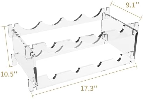 Foozet 8 Bottle Wine Rack Free Standing Transparent