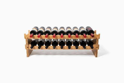 Red Bloomy Bamboo Stackable Wine Rack 72 Bottle