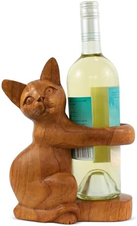 G6 Collection Wooden Siamese Cat Wine Rack