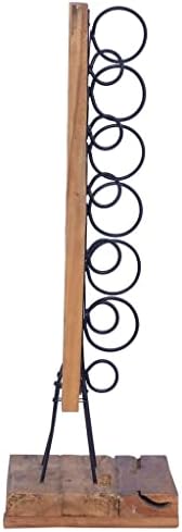 vidaXL Solid Teak Wood Wine Rack - Retro Style 6 Bottle Capacity