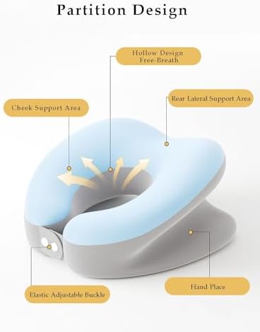 WAHHWF Face Down Pillow with Memory Foam and Removable Cover