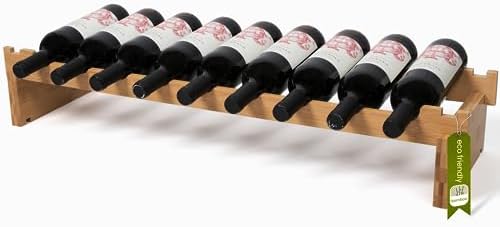 DECOMIL 9 Bottle Wine Rack - Sturdy Modular Stackable