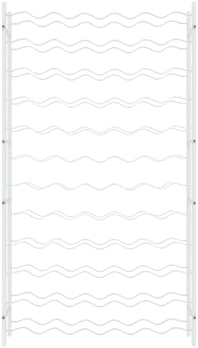 vidaXL 72-Bottle Wine Rack - White Metal Organizer
