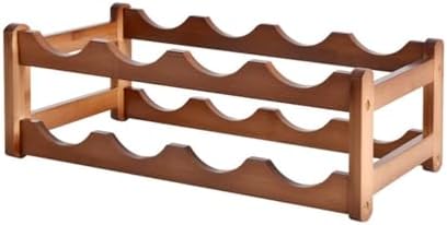 Freestanding Bamboo Wine Rack 2 Layers 8 Bottles