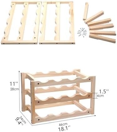 Freestanding 3-Tier Wine Rack for 12 Bottles