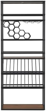 High Bar Wine Rack with LED Light 7-Layer Storage