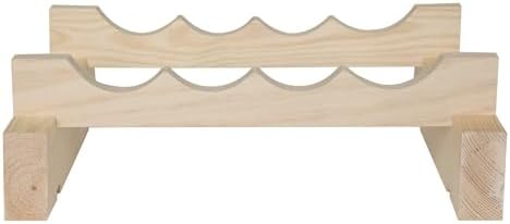 4 Bottle Wide Wine Rack Natural Pine