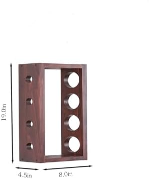 4 Bottle Wall Wine Rack with 5 Glass Holders