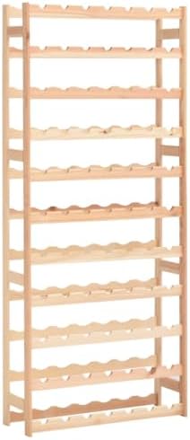 vidaXL Freestanding Wine Rack 77-Bottle Capacity Solid Pinewood Natural Finish