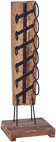 vidaXL Solid Teak Wood Wine Rack - Retro Style 6 Bottle Capacity