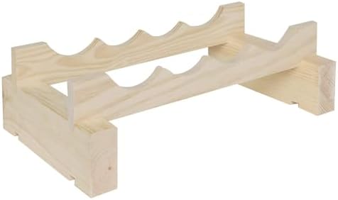 4 Bottle Wide Wine Rack Natural Pine