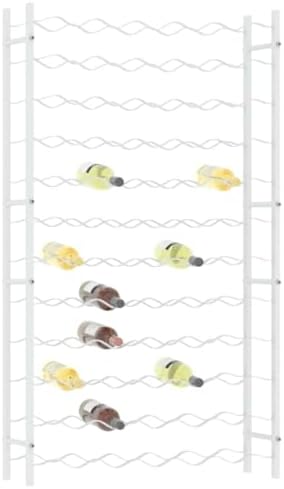 vidaXL 72-Bottle Wine Rack - White Metal Organizer