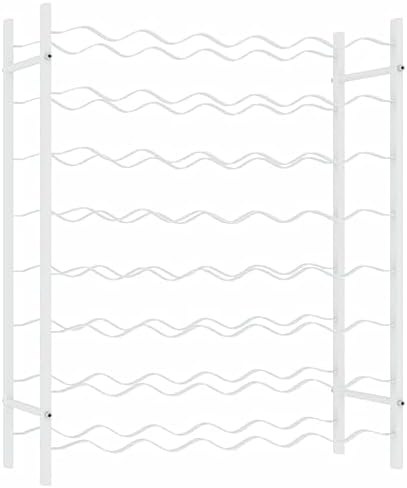 vidaXL Wine Rack - 48 Bottle Holder White Metal
