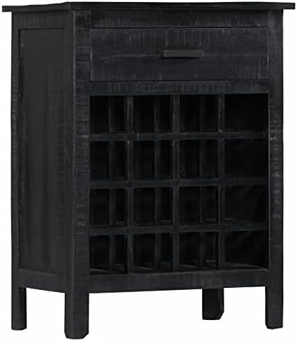 Priority Delivery Wine Rack - 16 Bottle Storage Solid Mango Wood Black