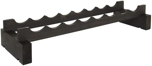 8 Bottle Wide Wine Rack Dark Stain 1