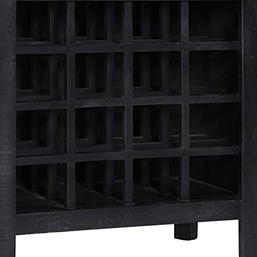 ZQQLVOO Black Wine Rack for 16 Bottles