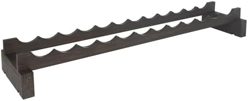 12 Bottle Wide Wine Rack with Dark Stain