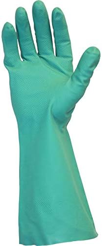 The Safety Zone Medium 15 Mil Green Nitrile Flock Lined Gloves