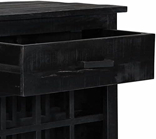 Priority Delivery Wine Rack - 16 Bottle Storage Solid Mango Wood Black