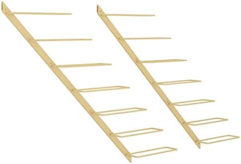 THOYTOUI Gold Metal Wine Rack 7 Bottles 2 pcs 1