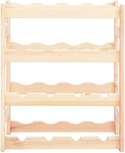 Gecheer Wooden Wine Rack 16 Bottles Freestanding