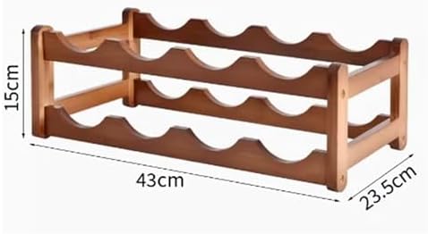 Freestanding Bamboo Wine Rack 2 Layers 8 Bottles