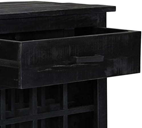 ZQQLVOO Black Wine Rack for 16 Bottles