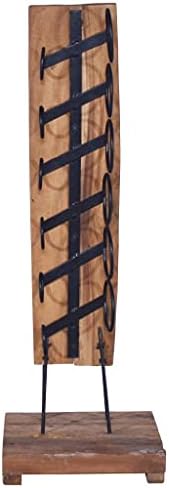 vidaXL Solid Teak Wood Wine Rack - Retro Style 6 Bottle Capacity