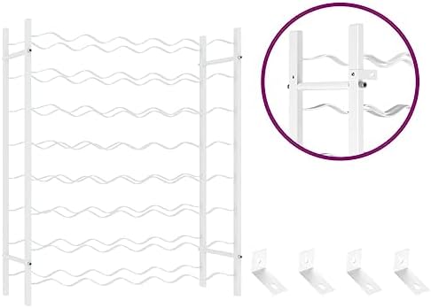 vidaXL Wine Rack - 48 Bottle Holder White Metal