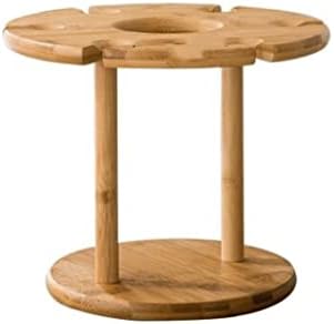 Vertical Bamboo Wine Rack with Goblet Storage
