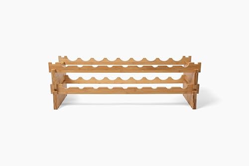 Red Bloomy Bamboo Stackable Wine Rack 72 Bottle