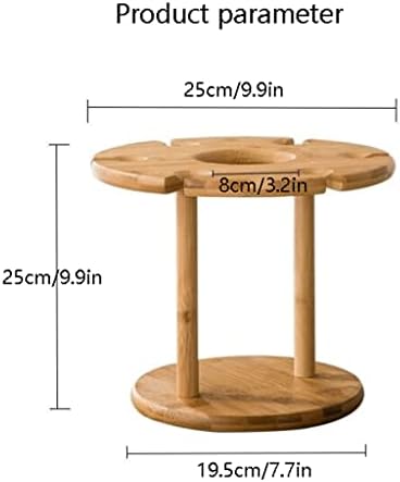 Vertical Bamboo Wine Rack with Goblet Storage