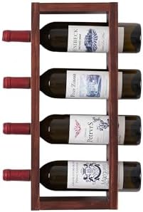 4 Bottle Wall Wine Rack with 5 Glass Holders