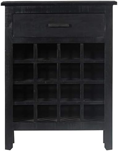 ZQQLVOO Black Wine Rack for 16 Bottles