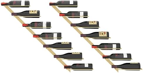 THOYTOUI Gold Metal Wine Rack 7 Bottles 2 pcs 1
