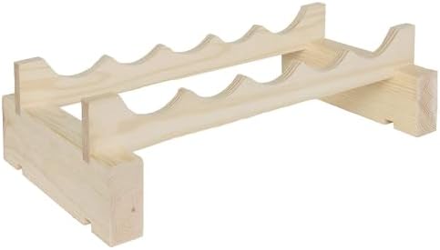 5 Bottle Wide Wine Rack Natural Pine