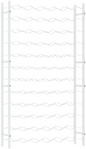 vidaXL 72-Bottle Wine Rack - White Metal Organizer