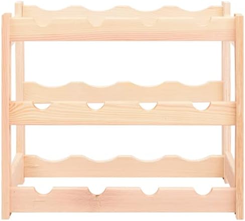 ZQQLVOO Solid Pinewood Wine Rack for 12 Bottles